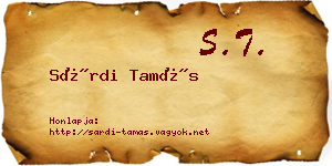 Sárdi Tamás névjegykártya
